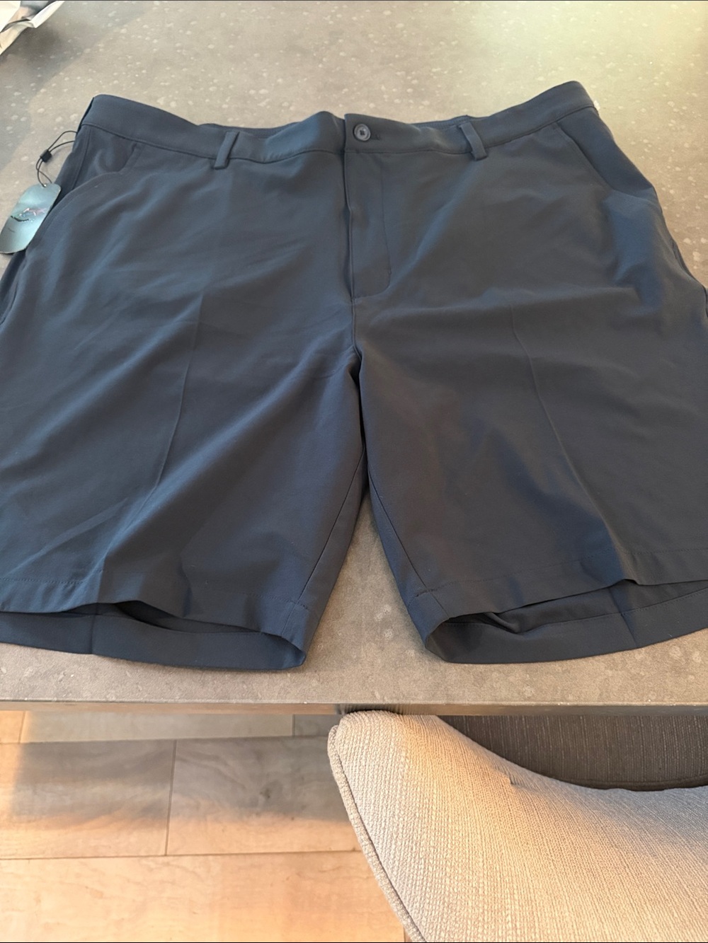 Men's Flat Front Stretch Shorts - Dark Blue
